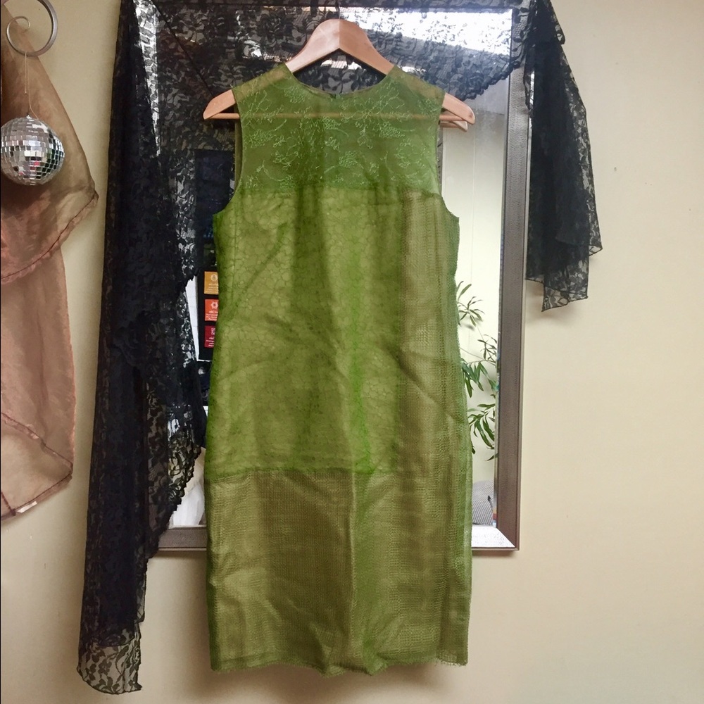 Akris Lime Green Lace Maxi Dress